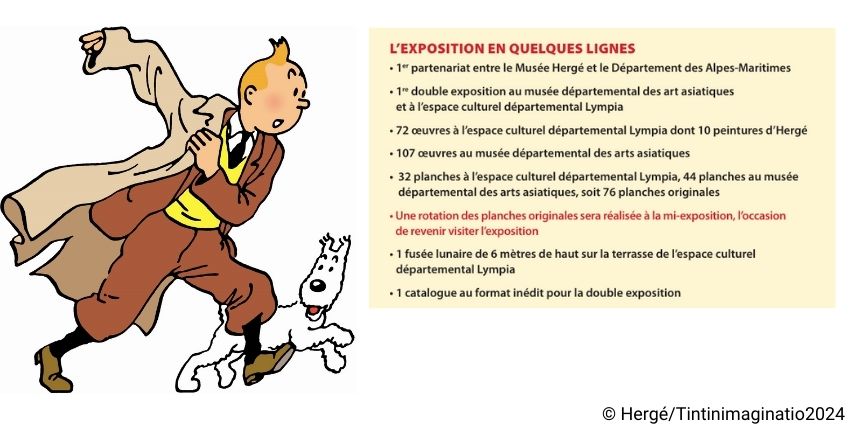 exposition tintin, hergé tchang à nice