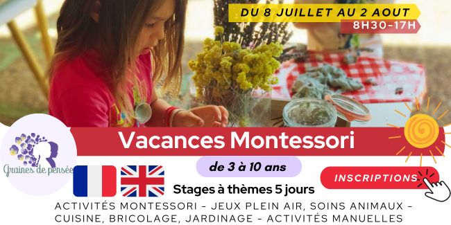 stages bilingue Montessori enfant vacances été