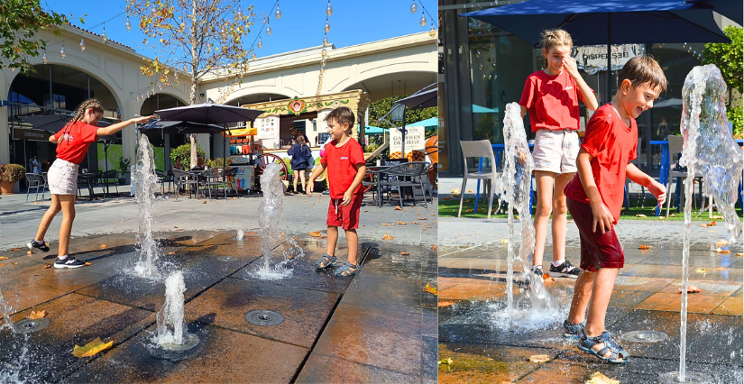 jeux d'eau au Shopping Promenade Riviera