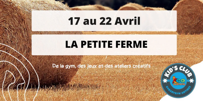 Stage enfant des vacances de printemps thème "La petite ferme" à Go Babygym Antibes kdiklik 06