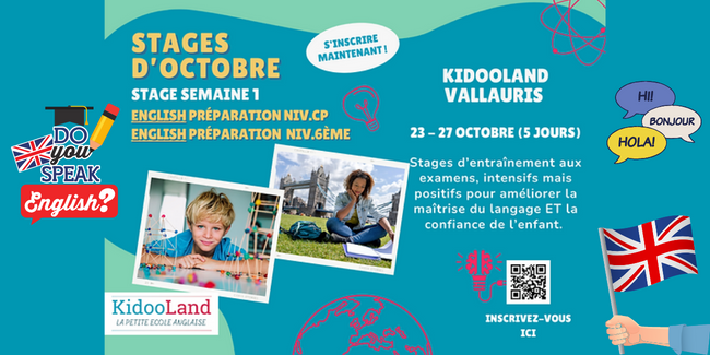 stages d'automne KIDOOLAND : découvrez les cultures anglophones!