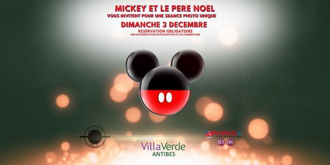 Villa verde antibes Noël photo Père Noël en famille reine des neiges Mickey Minnie Shooting photo avec le Père-Noël et ses amis la Reine des Neiges, Mickey ou Minnie