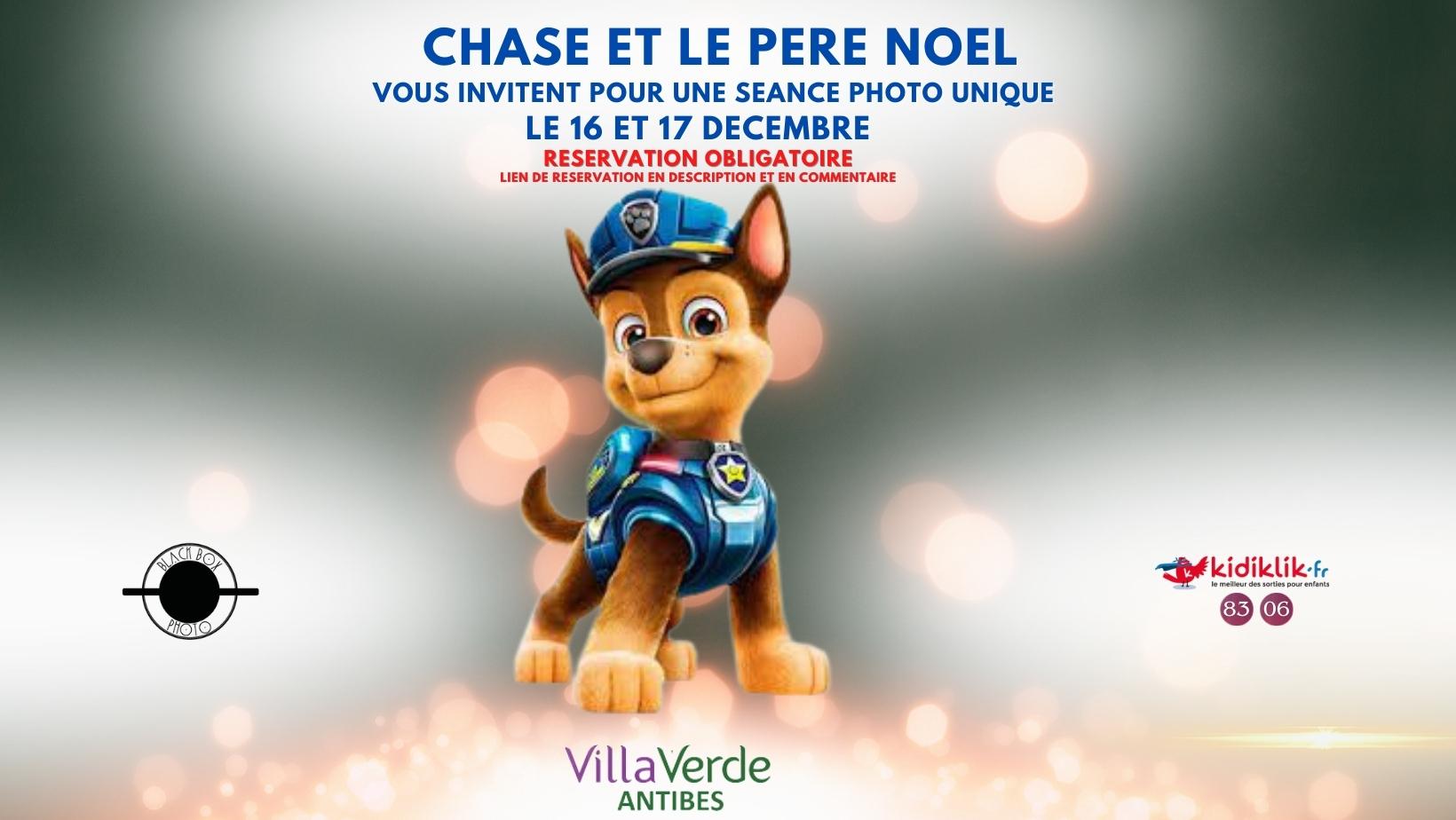 Séance photo avec le Père Noël en famille Shooting photo avec le Père-Noël et Chase de Pat Patrouille !