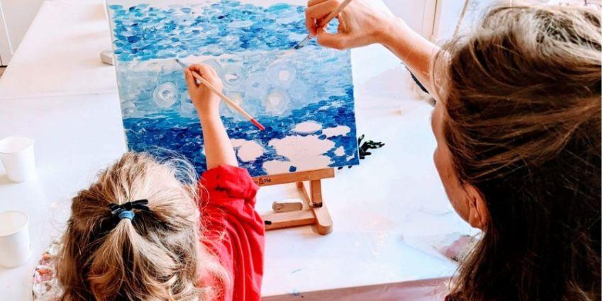 atelier parent enfant la petite académie NOUVEAU : atelier peinture à 4 mains, Parent-Enfant à Antibes