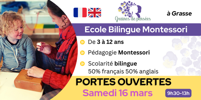 Portes ouvertes de l'école bilingue Montessori Graines de pensées