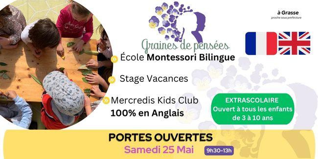 Ecole Bilinge Montessori Graines de Pensées Portes Ouvertes : les mercredis Kids Club