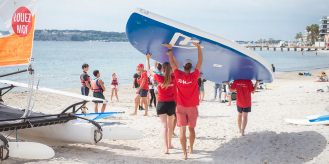 location kayak voile paggaie Ouverture du point de location voile - pagaie à Cannes