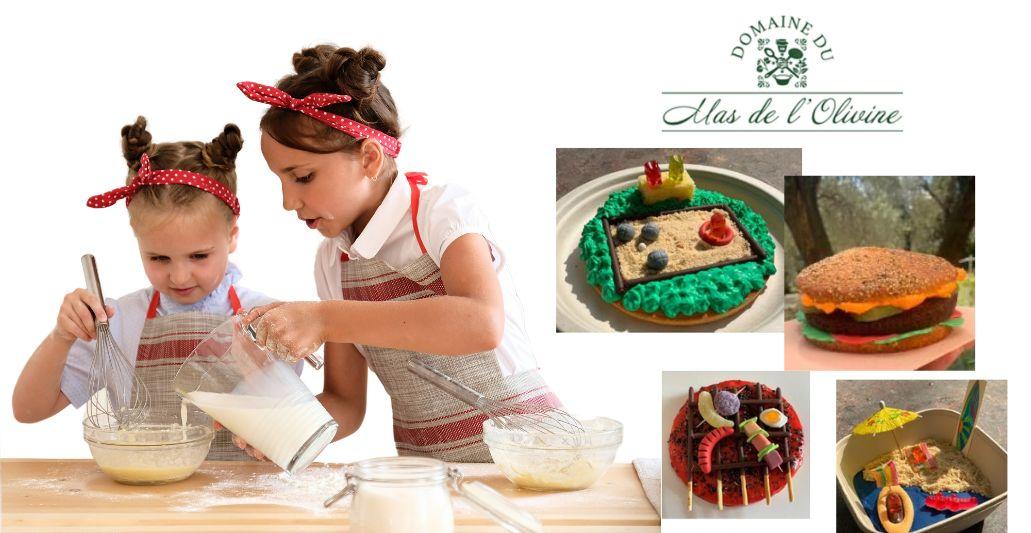 ateliers pâtisserie enfants vacances été Mas de l'olivine Peymeinade Les ateliers fleuris et gourmands du MERCREDI du Mas de l'Olivine