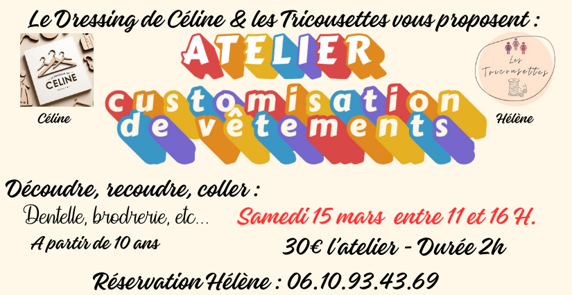 Village des talents créatifs ateliers adolescent customisation couture Atelier customisation de vêtements Puget-sur-Argens
