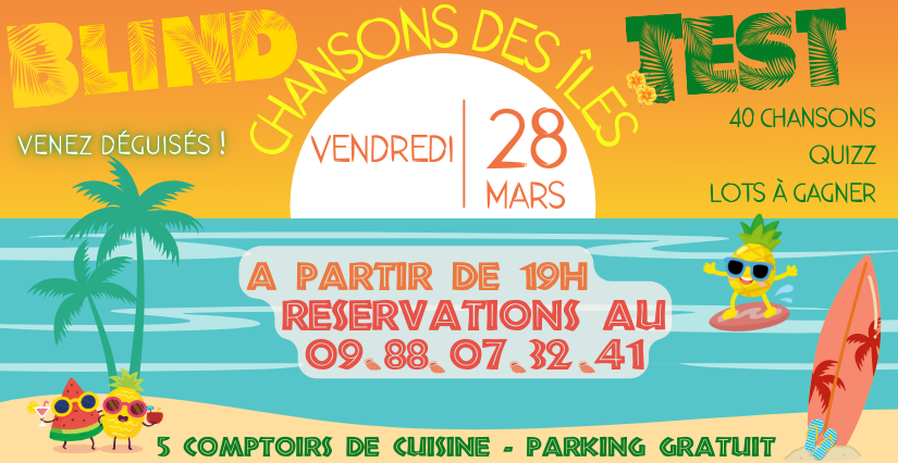 soirée famille au village des Talents créatifs à Puget sur Argens BLINDTEST "Chansons des îles" au Village des Talents créatifs