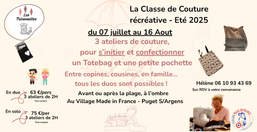  Cours de couture au Village Made in France