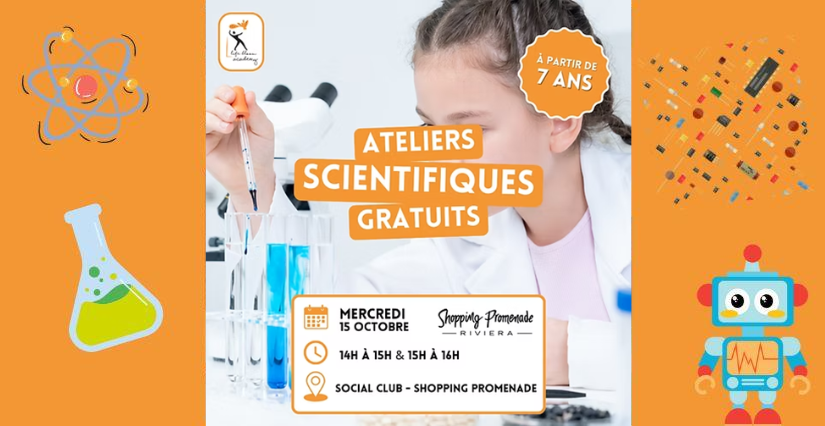 Ateliers et expériences scientifiques avec la Life Bloom Académie au Shopping Promenade Riviera Ateliers et expériences scientifiques avec la Life Bloom Academy au Shopping Promenade Riviera