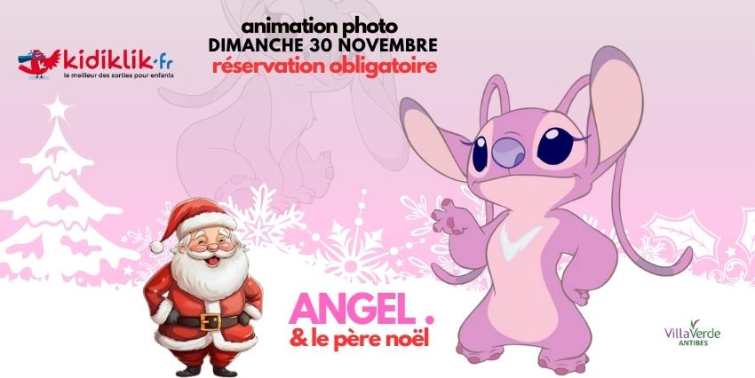 Séance photo avec le Père Noël et Angel à VillaVerde Antibes