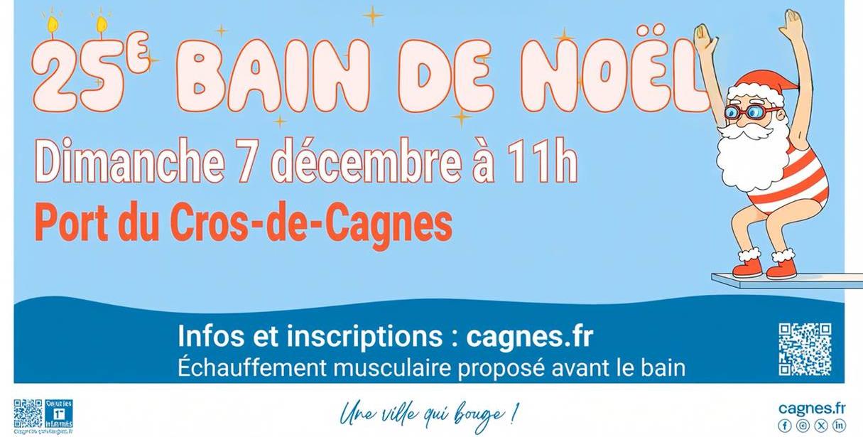 Bain de Noël Cagnes sur Mer 25e Bain de Noël à Cagnes-sur-Mer