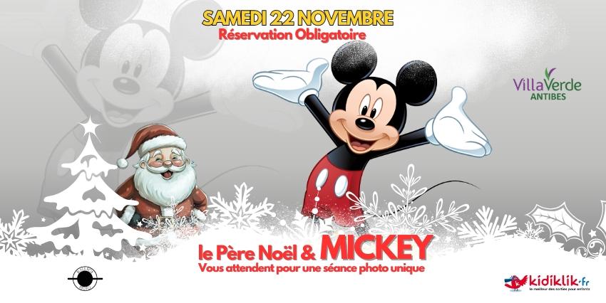 Séance photo avec le Père Noël et Mickey à VillaVerde ANTIBES