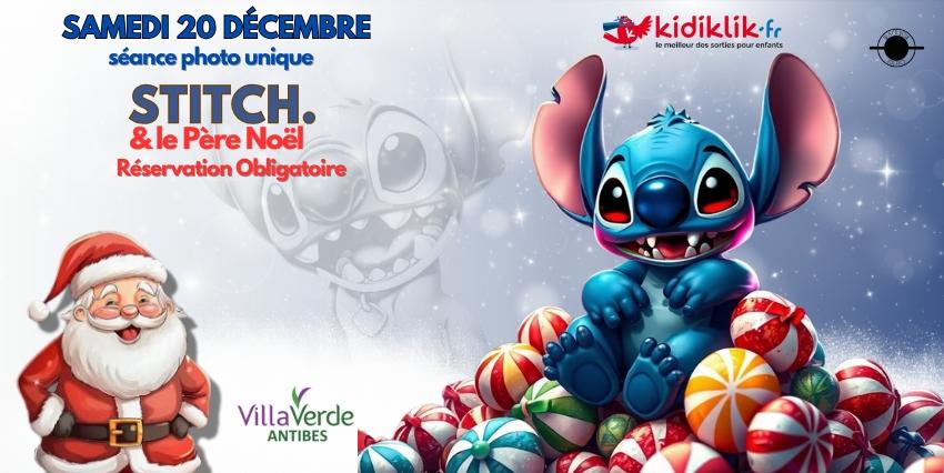 Séance photo avec le Père Noël et Stitch à VillaVerde Antibes
