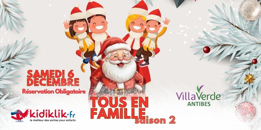 Shooting photo en famille avec le Père-Noël à VILLAVERDE Antibes