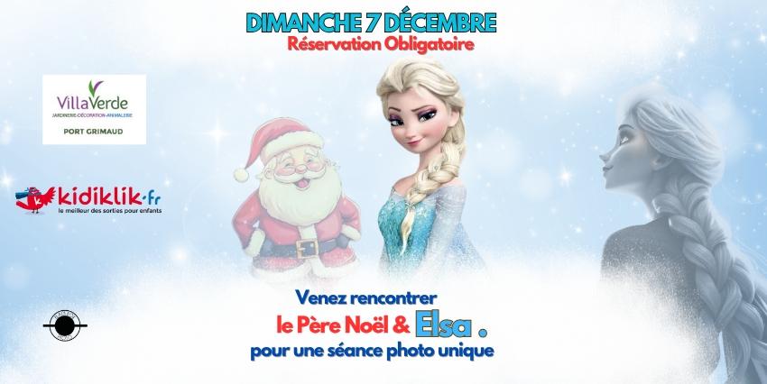 Séance photo avec le Père Noël et la Reine des Neiges à VillaVerde Grimaud