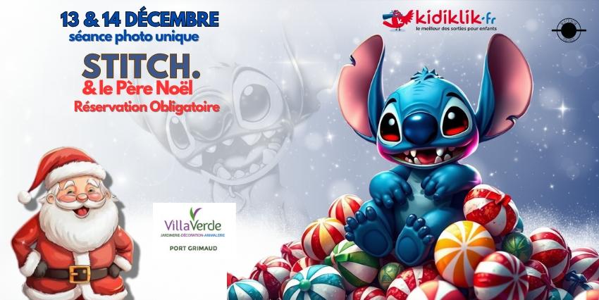 Séance photo avec le Père Noël et Stitch à VillaVerde Grimaud