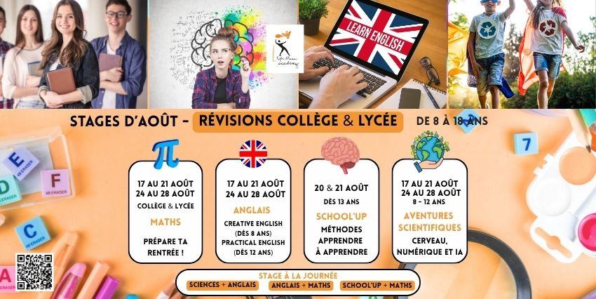 Stages d'août avec la Life Bloom Academy
