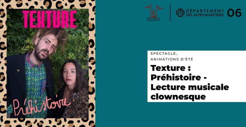 Musée des Merveilles : Texture : Préhistoire - Lecture musicale clownesque