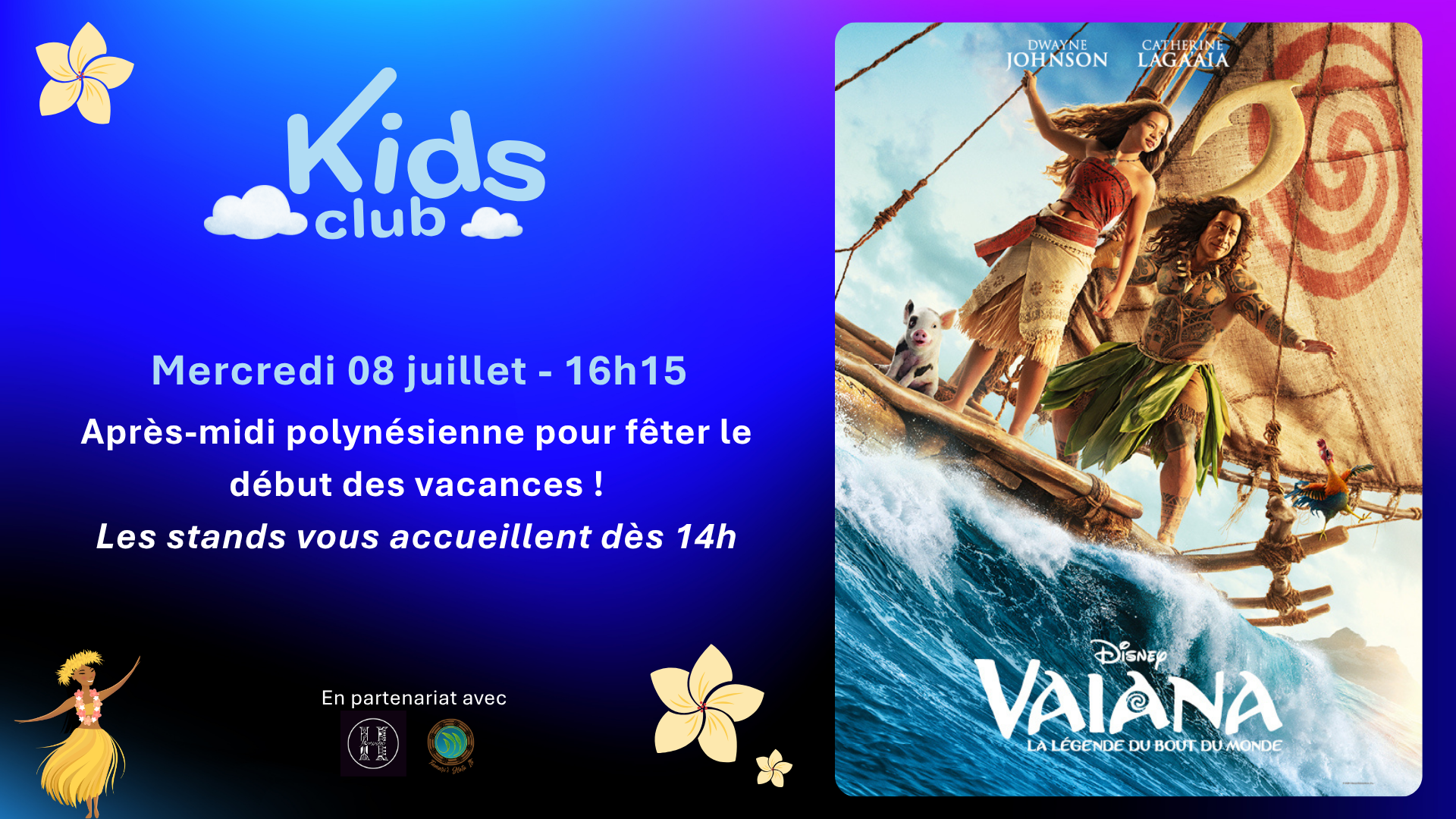 "SAVE THE DATE" - KIDS CLUB : "Vaiana, la légende du bout du monde" + après-midi polynésienne au CINEUM Cannes
