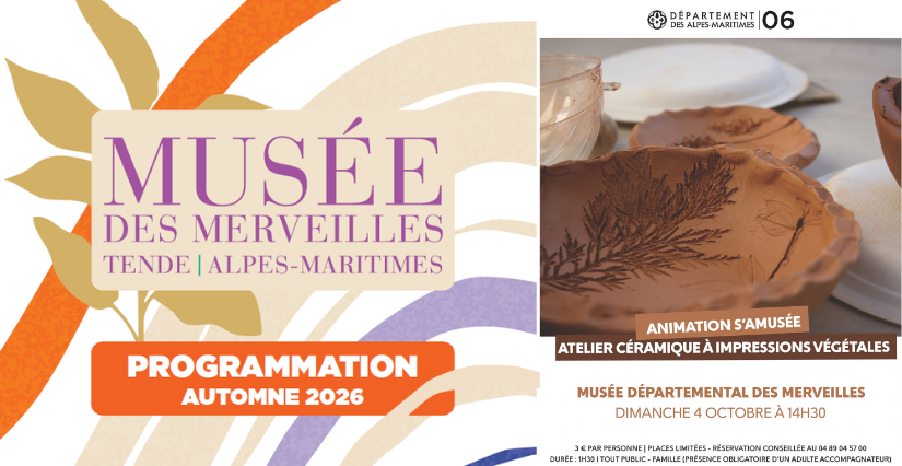 Musée des Merveilles : atelier céramique à impressions végétales