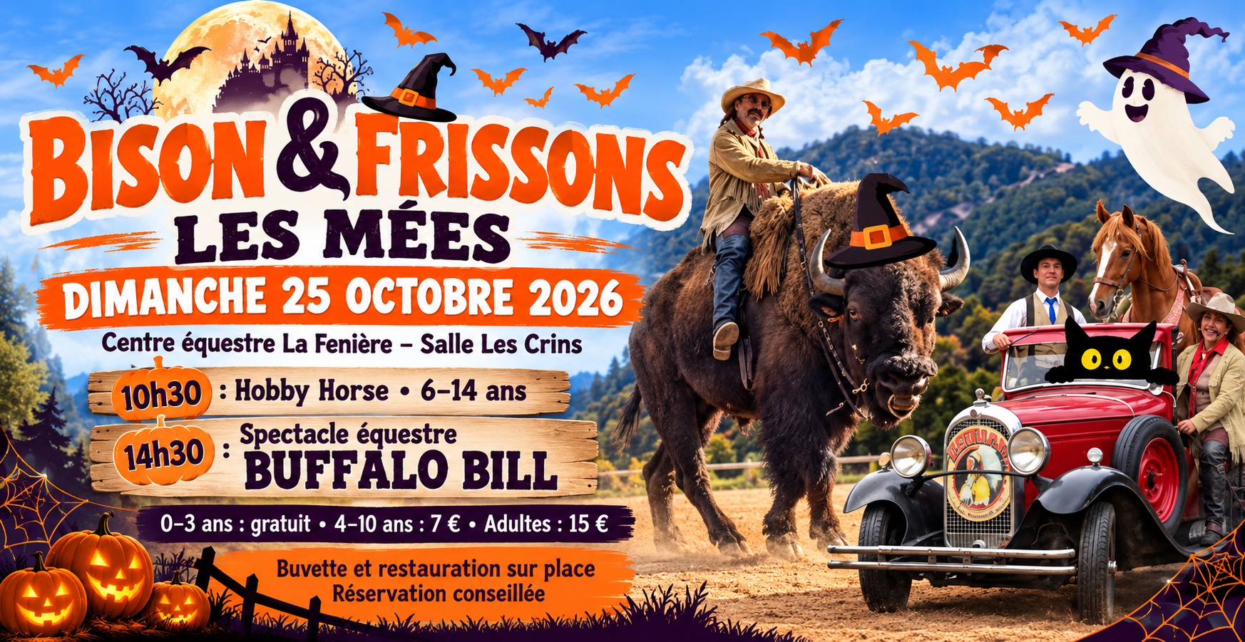 Bison & Frissons aux Mées : Halloween en famille au Far West