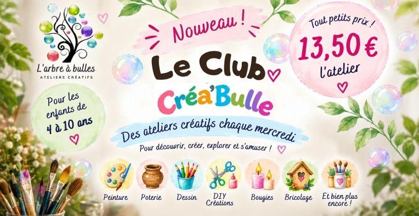 Club Créa’Bulle à l'arbre à bulles Mougins : les ateliers créatifs du mercredi pour les enfants de 4 à 10 ans Club Créa’Bulle à Mougins : les ateliers créatifs du mercredi pour les enfants de 4 à 10 ans